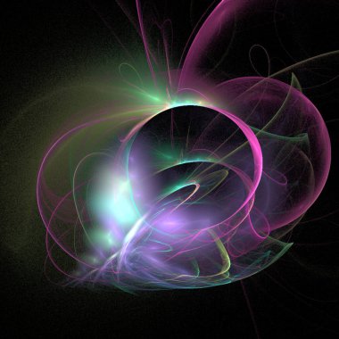 Siyah arkaplanda pembe ve yeşil soyut desen, duvar kağıdı, tasarım