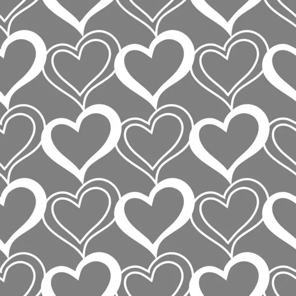 seamless graphic pattern of white hearts on a gray background, texture, design