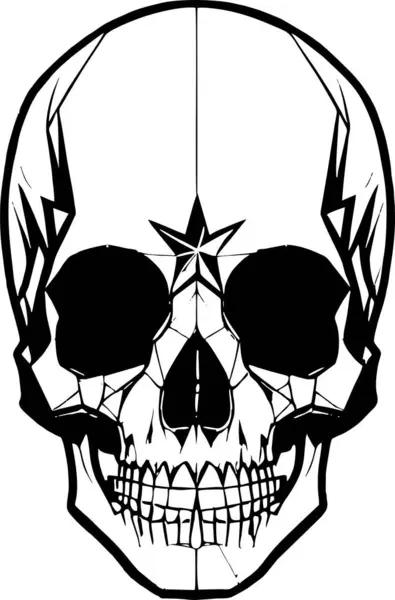 İnsan kafatası, logo, dövme gibi basit siyah çizimler.