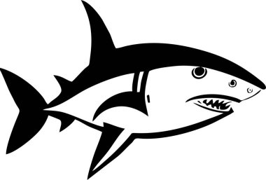Basit siyah çizim balık, logo, dövme