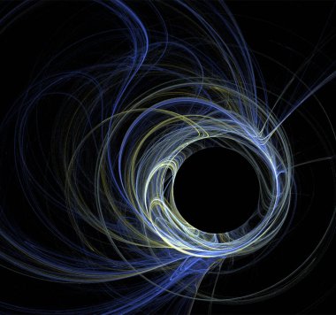 Siyah arkaplanda sarı mavi soyut desen, duvar kağıdı, tasarım