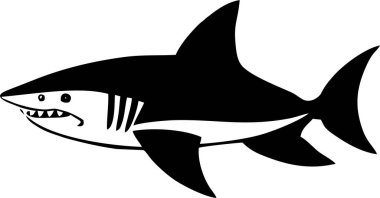 Basit siyah çizim balık, logo, dövme