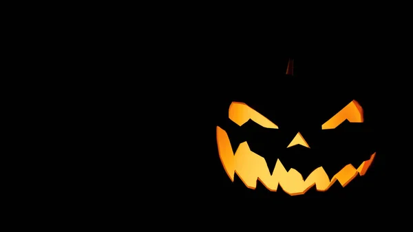 Sorriso Abóbora Halloween Olhos Assustadores Para Noite Festa Close Vista — Fotografia de Stock