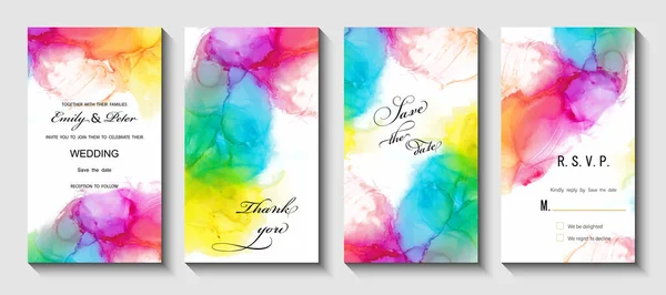 Modern Creative Design Background Marble Texture Wedding Invitation Alcohol Ink — Stock Vector