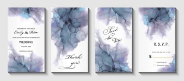 Modern creative design,  background marble texture. Wedding invitation.  Alcohol ink. Vector illustration.