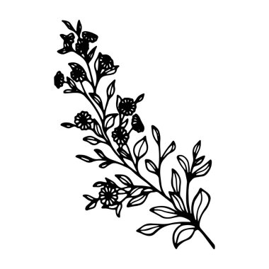 Sanatın doğal dalları elementleri bırakır. Vektör illüstrasyonu