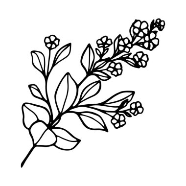 Sanatın doğal dalları elementleri bırakır. Vektör illüstrasyonu