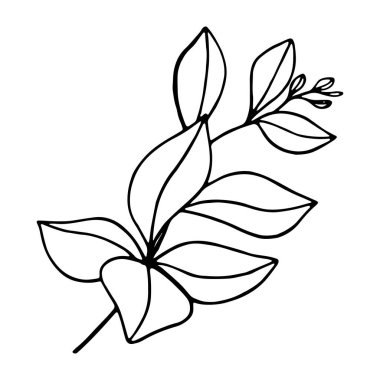 Sanatın doğal dalları elementleri bırakır. Vektör illüstrasyonu