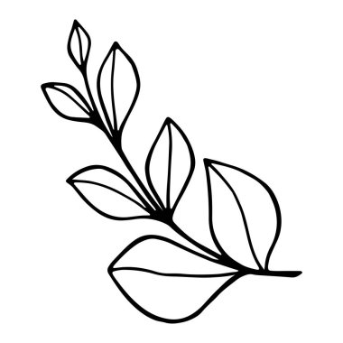 Sanatın doğal dalları elementleri bırakır. Vektör illüstrasyonu