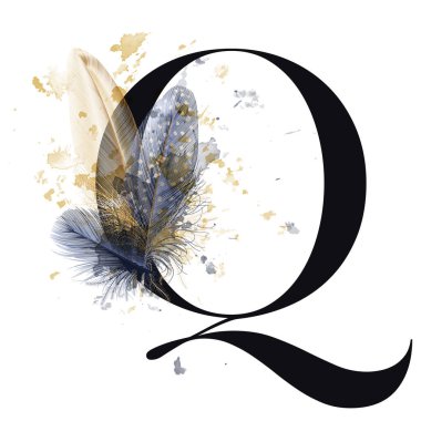 Alfabe. Tüylü mektup. Düğün davetiyeleri, tebrik kartları, doğum günleri, logolar, posterler. Vektör illüstrasyonu.