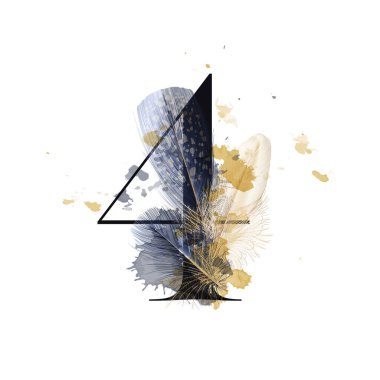 Numara. Tüylü bir rakam. Düğün davetiyeleri, tebrik kartları, doğum günleri, logolar, posterler. Vektör illüstrasyonu.