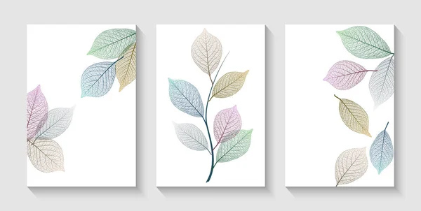 Design Criativo Moderno Fundo Com Veias Folhas Multicoloridas Ilustração Vetorial — Vetor de Stock
