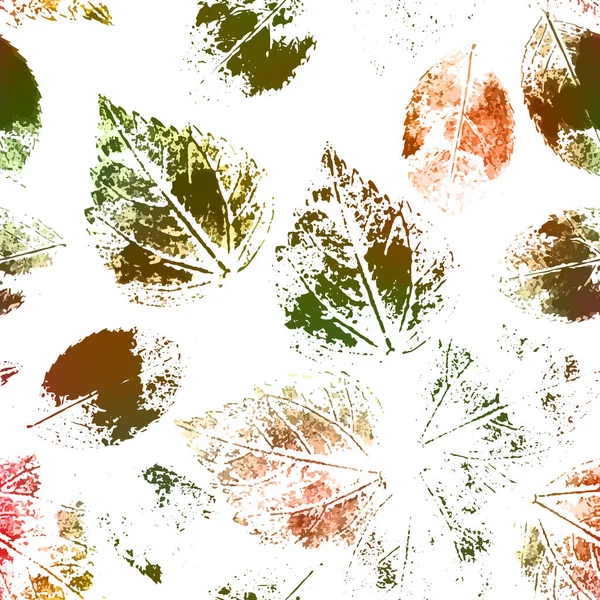 葉とシームレスなパターン 現代の創造的なイラスト水彩テクスチャ ベクターイラスト — ストックベクタ