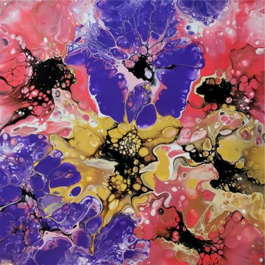 Akrilik resim. Akışkan sanat. Mermer desen soyut arkaplan. Vektör illüstrasyonu.