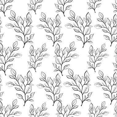 Yapraklı kusursuz desen. vektör illüstrasyonu.