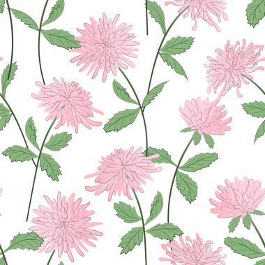 Çiçeksiz desenli beyaz çiçekler, yapraklar, dallar. Suluboya el - çizilmiş.