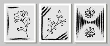 çiçek arka dört set