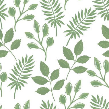 Yapraklar ve dallarla kusursuz desen