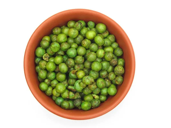 Indian snacks food masala peas in a bowl on white background 