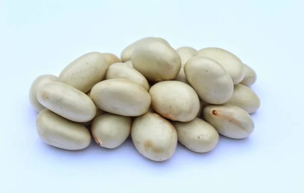 Jackfruit Semințe Fundal Alb Vedere Aproape — Fotografie, imagine de stoc