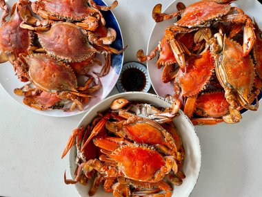 Cooked Crab on Server board. High quality photo