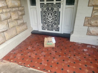 May 07, 2022: An Uber Eats food delivery bag. High quality photo