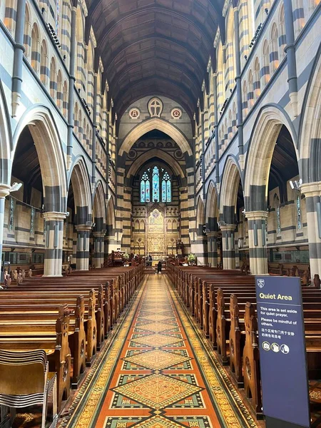 Catedral Pauls Iglesia Anglicana Centro Melbourne Australia Abril 2023 — Foto de Stock