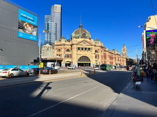 Flinders Street Station Ist Die Größte Station Melbourne Hochwertiges Foto — Stockfoto