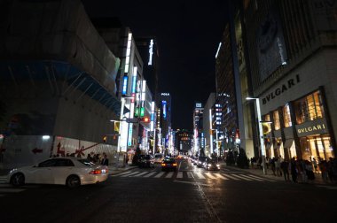 Ginza Tokyo 'da. Yüksek kalite fotoğraf