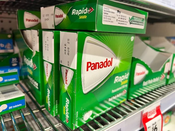 Panadol Comprimidos Analgésicos Comprimidos Para Venda Supermercado Foto Alta Qualidade — Fotografia de Stock