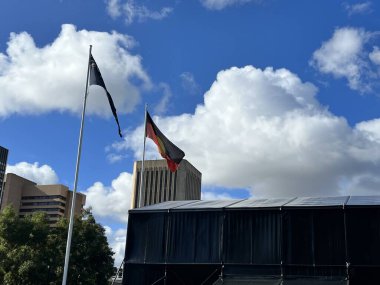 Avustralya bayrağı ve yerli bayrağı. Yüksek kalite fotoğraf