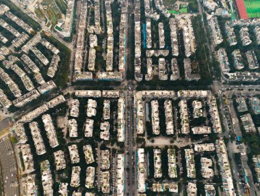 Çin yerleşim alanının havadan görünüşü. Yüksek kalite fotoğraf