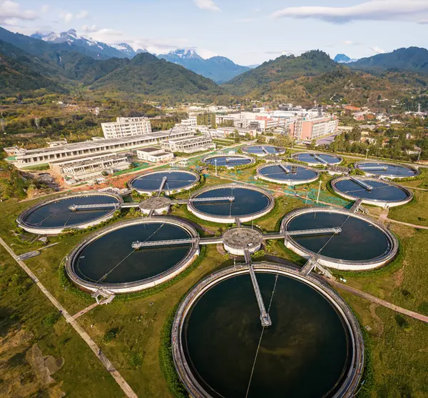 Stock image tertiary treatment of wastewater. High quality photo