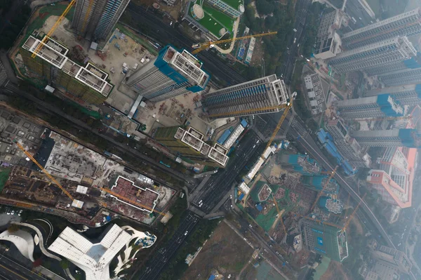 Shanghai China 2017 스카이라인은 타워에서 가져온 보여준다 고품질 — 스톡 사진