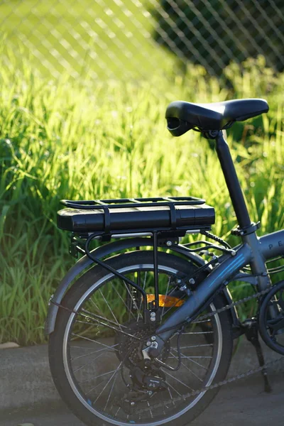 stock image Close up of battery pack of an modern electric bicycle. High quality photo