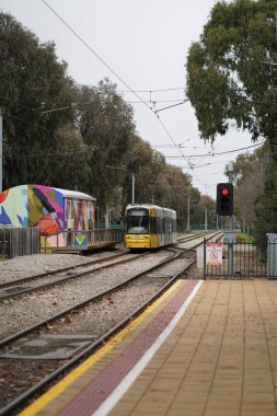 Tramvay, Adelaide toplu taşımacılık, 12. SEP, 2022, Adelaide, Avustralya. Yüksek kalite fotoğraf