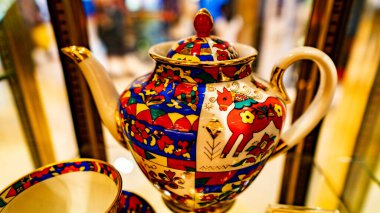 SINGAPORE - 11 Haziran 2018: Marina Bay Sands Alışveriş Merkezi Singapur 'daki Shoppes' deki TWG çay salonu ve butik kafe.