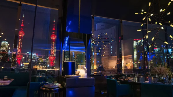 Красива Нічна Сцена Шанхайського Краєвиду Високоякісна Фотографія — стокове фото