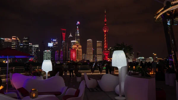 Schöne Nächtliche Szene Der Skyline Von Shanghai Hochwertiges Foto — Stockfoto