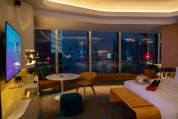 Lüks modern otel odası. Yüksek kalite fotoğraf