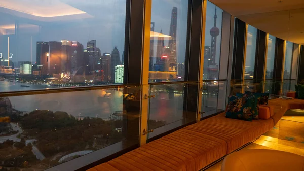 Шанхайский Пейзаж Смотрящий Окно Высокое Качество Фото — стоковое фото