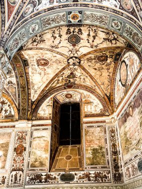 Facade of Uffizi Gallery in Florence. This spectacular building is as ancient as the old city centre and is full of history.