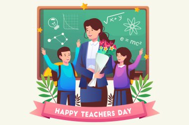 Mutlu Öğretmenler Günü Kutlama Arkaplan Tasarım Şablonu