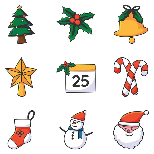 Jeu Sticker Noël — Image vectorielle