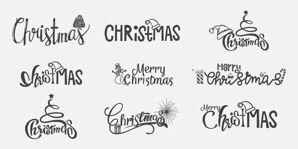 Typografie Frohe Weihnachten Vektoreditierbar — Stockvektor