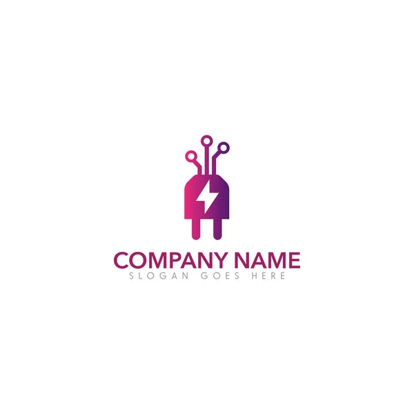 Custom Logo Creative Plug Electricity Design Templates Logotipo Para Empresas — Vetor de Stock