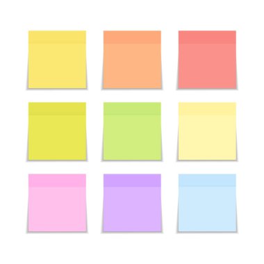 Yapışkan Kağıt Not Vektörü İllüstrasyon Düzenleme