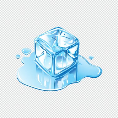 Şeffaf arkaplanda izole edilmiş gerçekçi buz