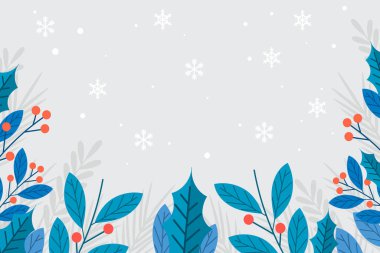 Kış çiçeği arkaplan vektörü çizimi