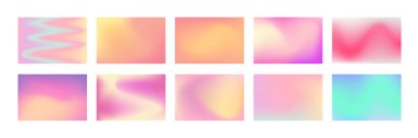 Set of cover colorful blur mesh gradient template design. Background for flyer, social media post, mobile app and wallpaper.